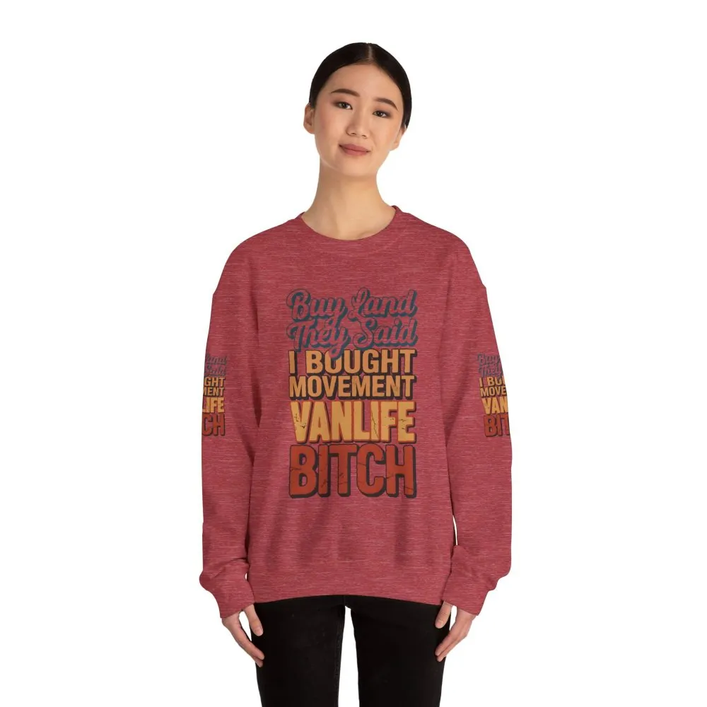 13264249130596725578_2048.jpeg Unisex Heavy Blend™ Crewneck Sweatshirt — "Buy Land They Said" Design F**K-Line