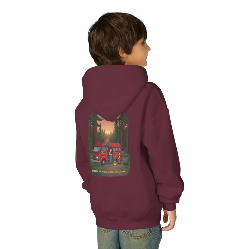 Youth Hoodie(Gildan) – "Forest Air Free Spirit Full Tank" (Design Sitcom-Line)