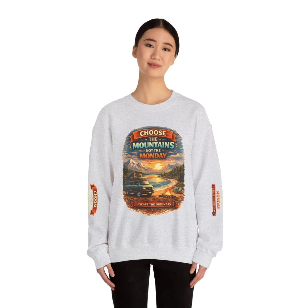 1327205026990662006_2048.jpeg Unisex Heavy Blend™ Crewneck Sweatshirt — "Choose The Mountens" Design Scenic-Line