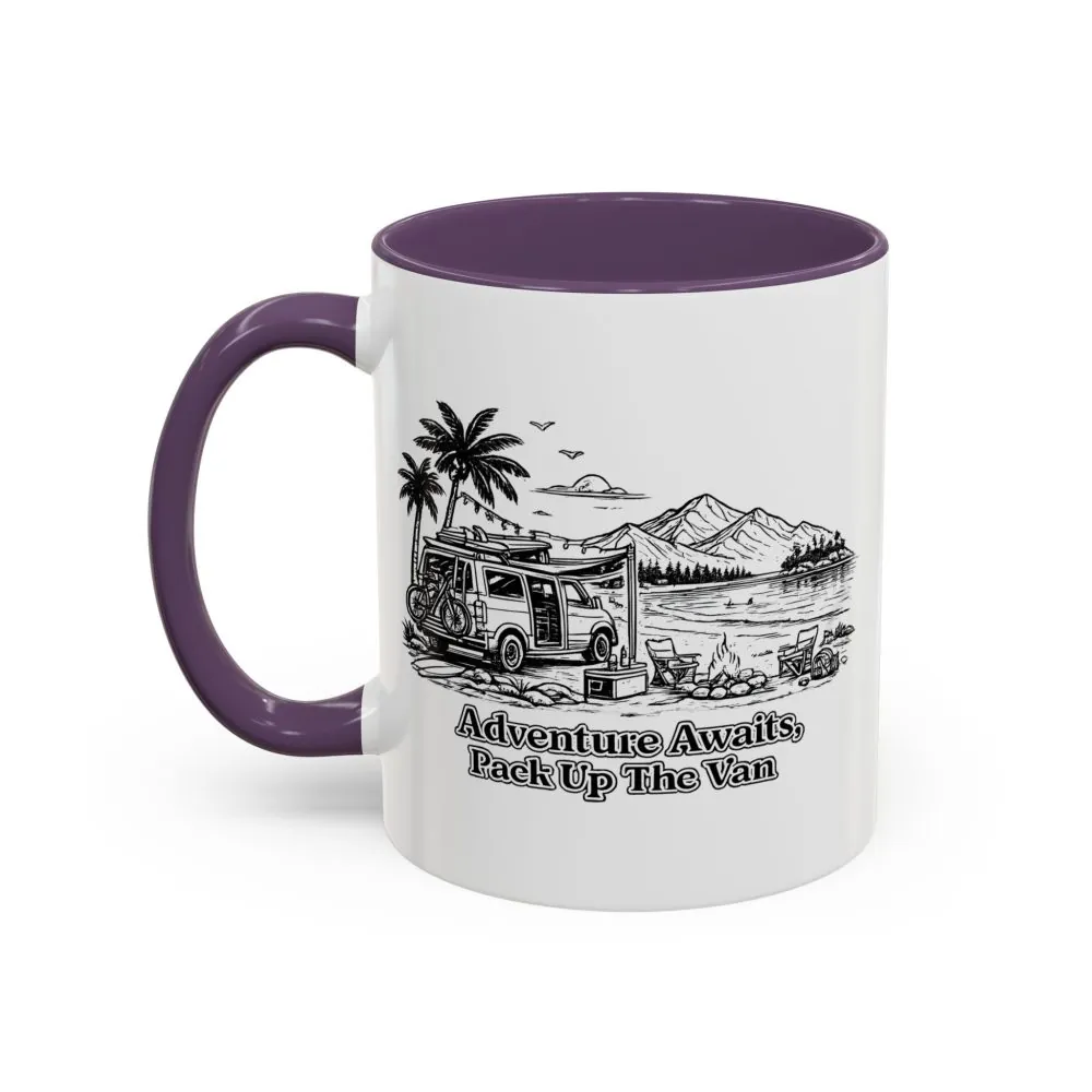 13276496750277011965_2048.jpeg Accent Coffee Mug (11, 15oz) — "Adventure Awaits,Pack Up The Van" Design Minimal-Line