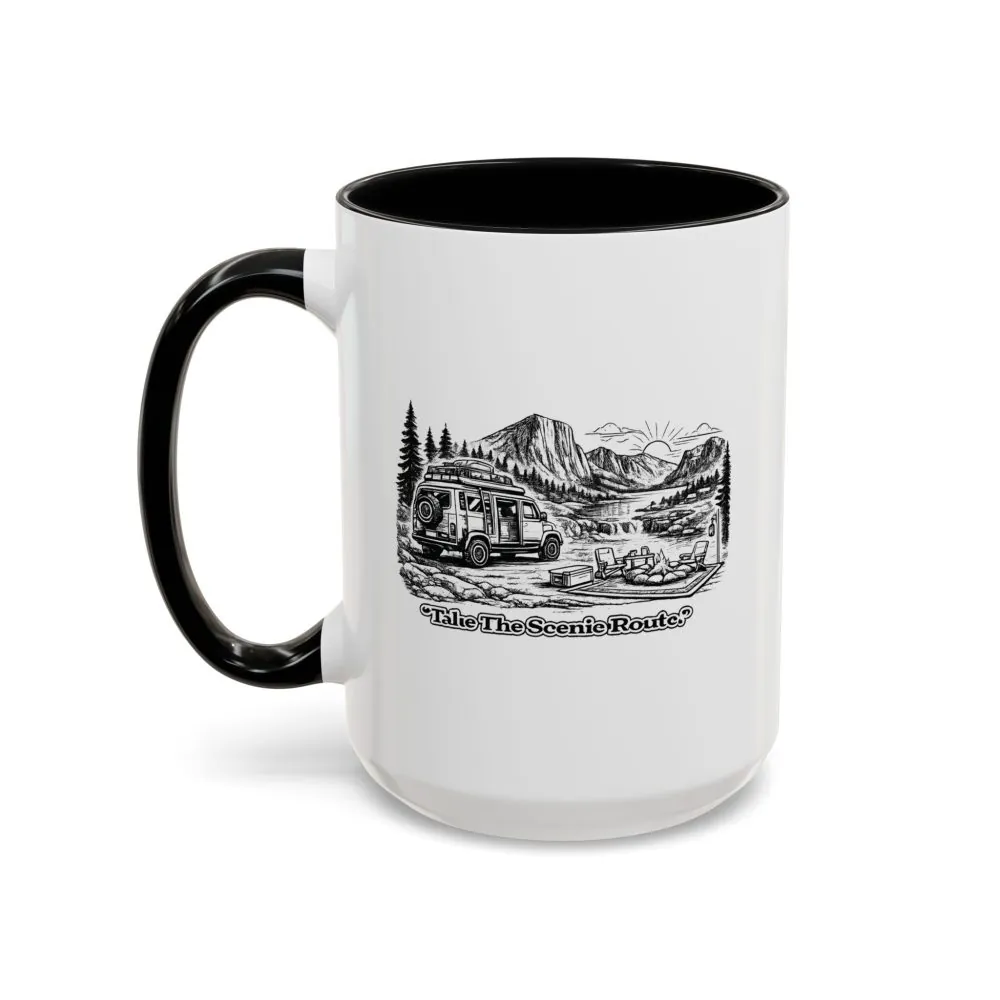 13284463126209078808_2048.jpeg Accent Coffee Mug (11, 15oz) — "Take The Scenic Route" Design Minimal-Line