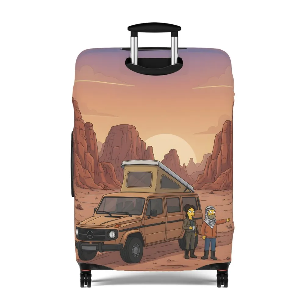 Luggage Cover — Adventure Camper Sketch Travel Suitcase(Design Sitcom-Line)