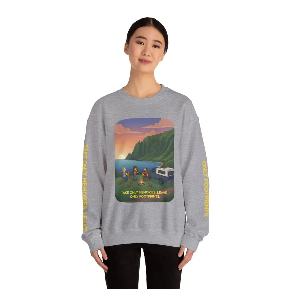 13291877669400555826_2048.jpeg Unisex Heavy Blend™ Crewneck Sweatshirt — "Take Only Memories-Leave Only Footprints" Design Sitcom-Line