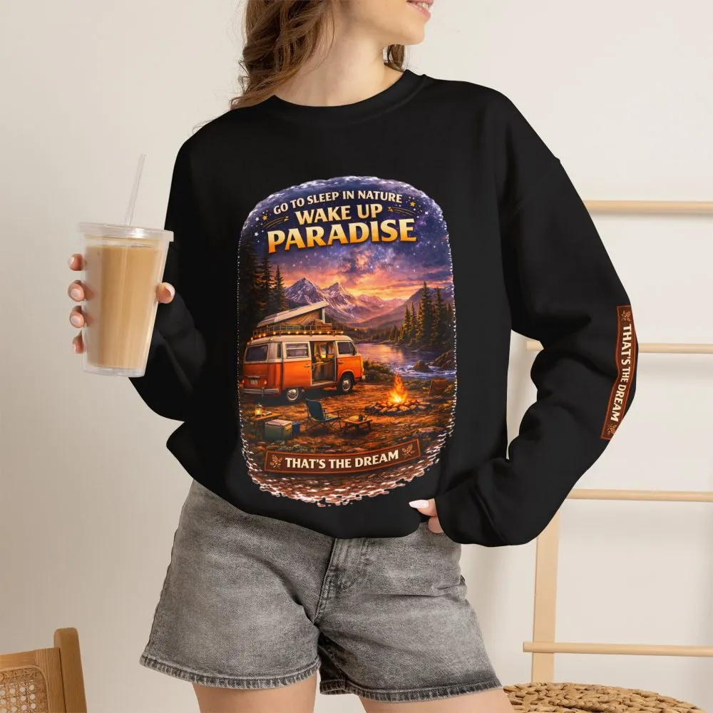 Unisex Heavy Blend™ Crewneck Sweatshirt — "Go To Sleep Nature " Design Scenic-Line