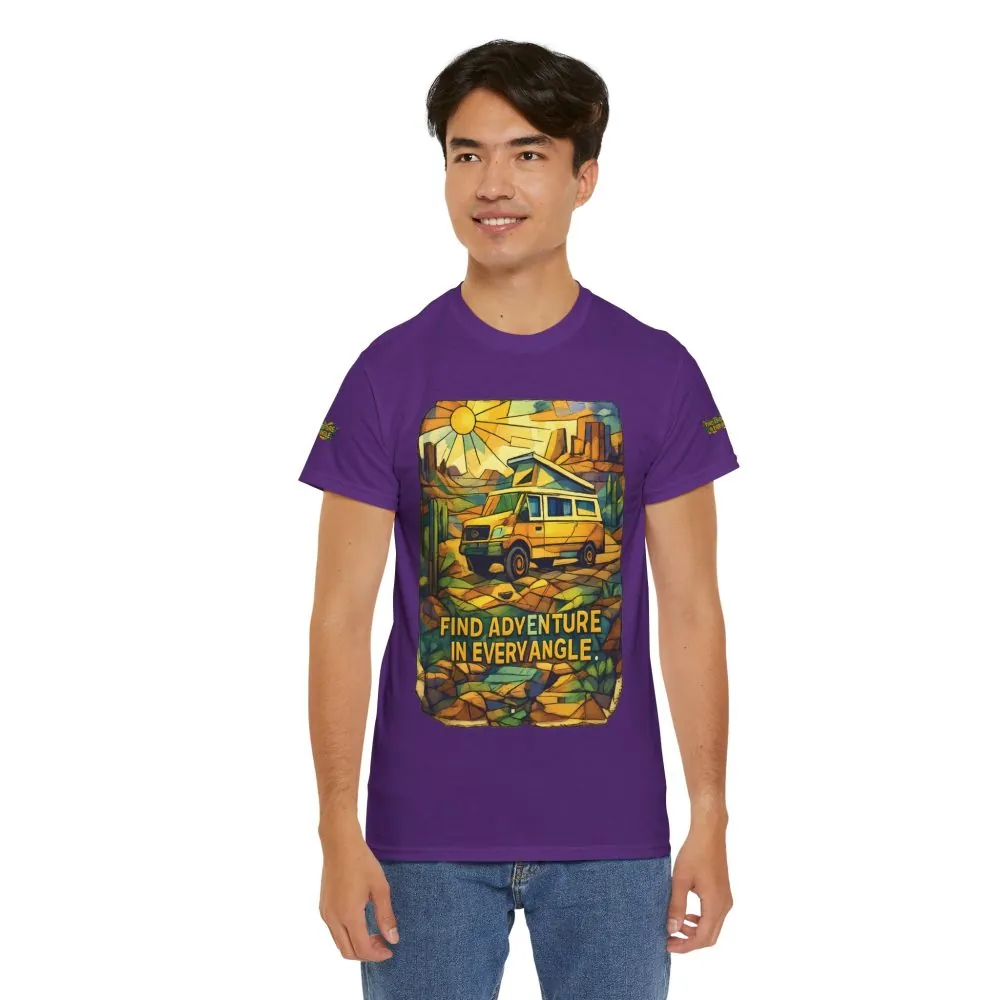 13315065683149221883_2048.jpeg Unisex Heavy Cotton Tee — "Find Adventure In Every Corner" Design Cubic-Line