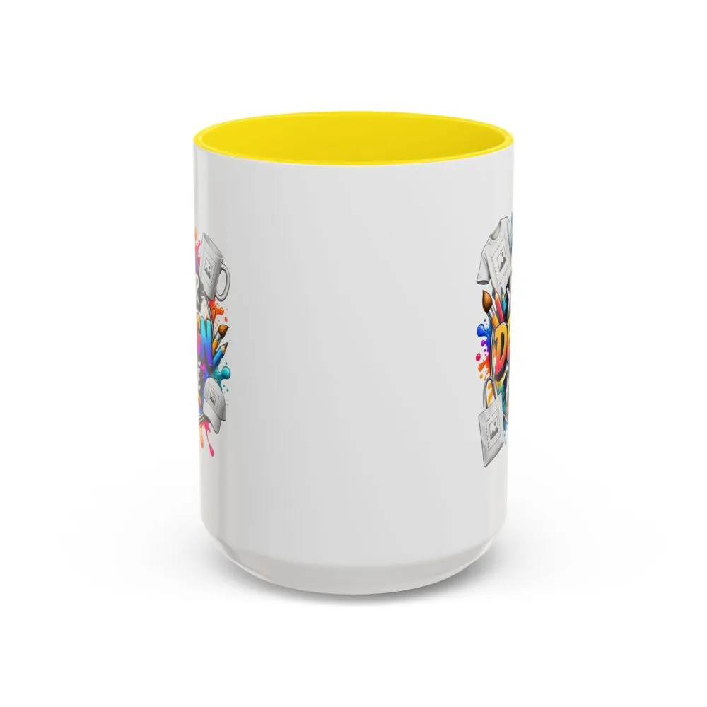 Accent Coffee Mug — Colorful 'Your Design Here' Artist Print (11/15 oz)