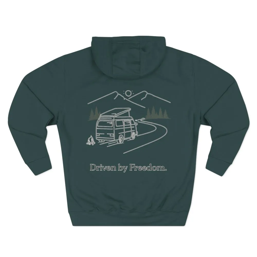 13337716959028513143_2048.jpeg Three-Panel Fleece Hoodie - "Driven By Freedom" Design Minimal-Line