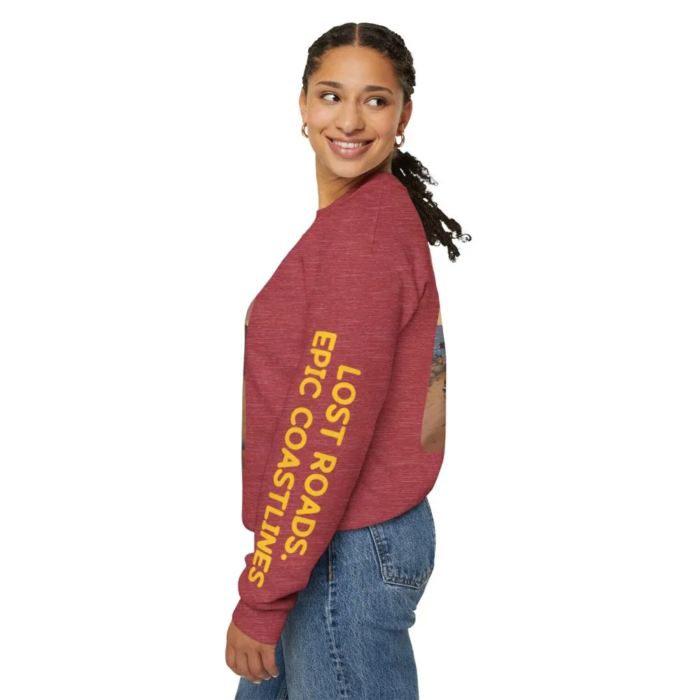 13343502338853790776_2048.jpeg Unisex Heavy Blend™ Crewneck Sweatshirt — "Lost Roads Epic Coastlines" Design Sitcom-Line