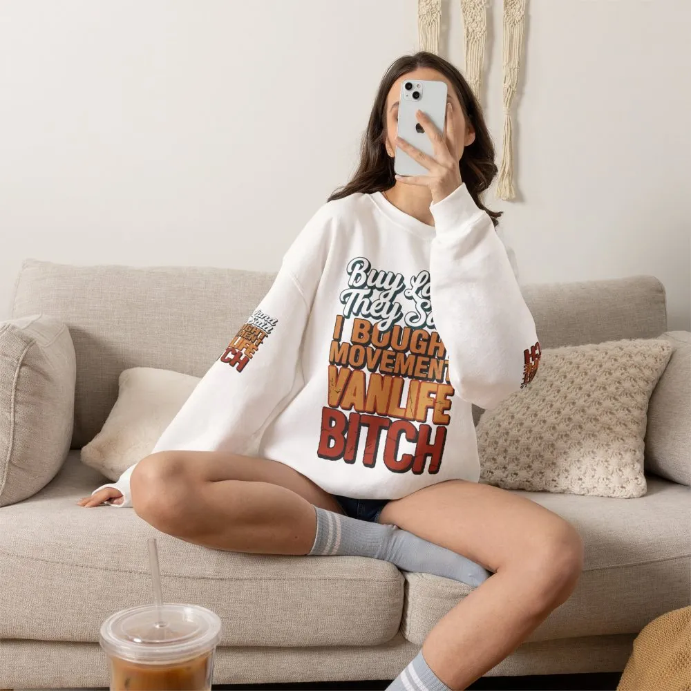 13364094946064365600_2048.jpeg Unisex Heavy Blend™ Crewneck Sweatshirt — "Buy Land They Said" Design F**K-Line