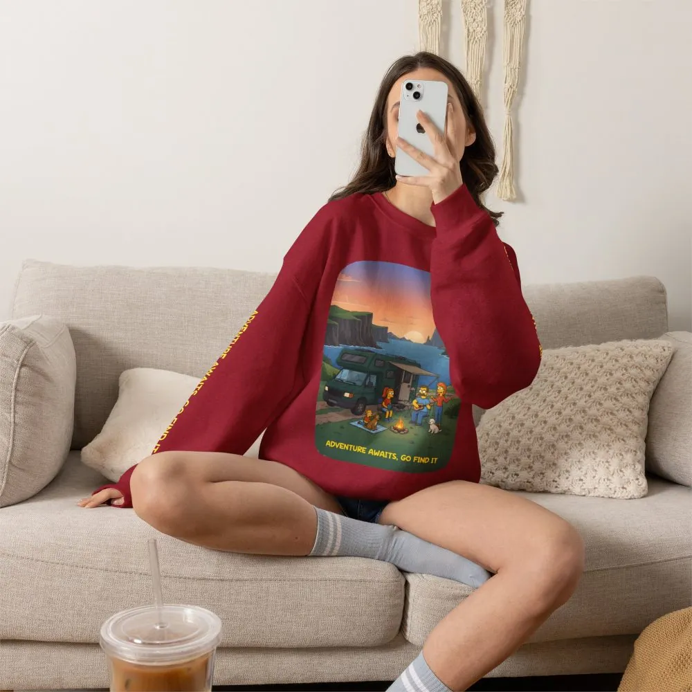 13383210114434247175_2048.jpeg Unisex Heavy Blend™ Crewneck Sweatshirt — "Adventure Awaits-Go Find It"" Design Sitcom-Line