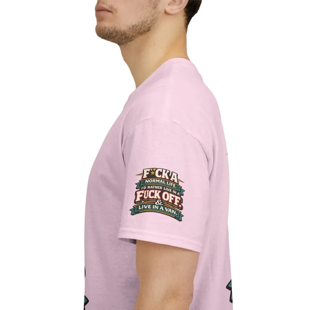 Unisex Heavy Cotton Tee — "Fuck A Normal Life" Design F**K-Line