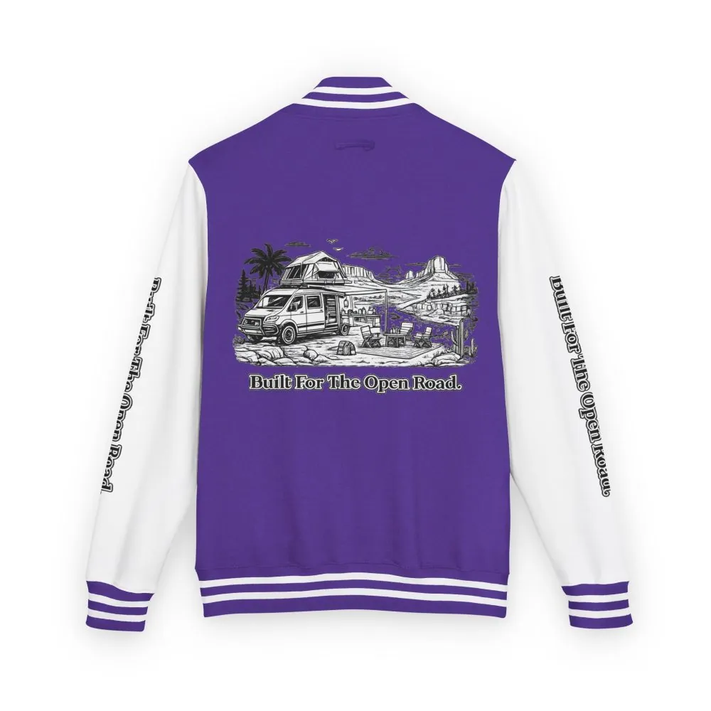 13392526114246625143_2048.jpeg Unisex Heavyweight Letterman Jacket — "Built For The Open Road" Travel Varsity Coat