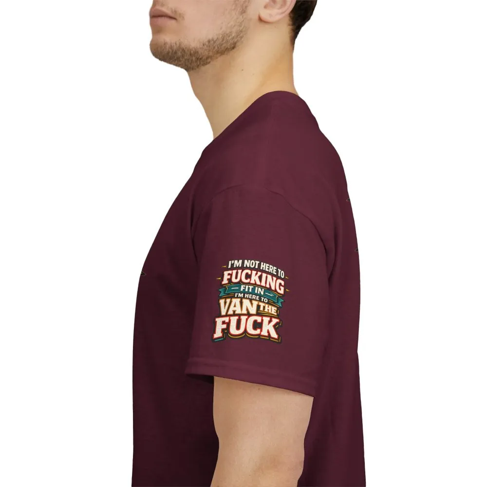 Unisex Heavy Cotton Tee — "I´m Not Here To Fucking Fit In" Design F**K-Line