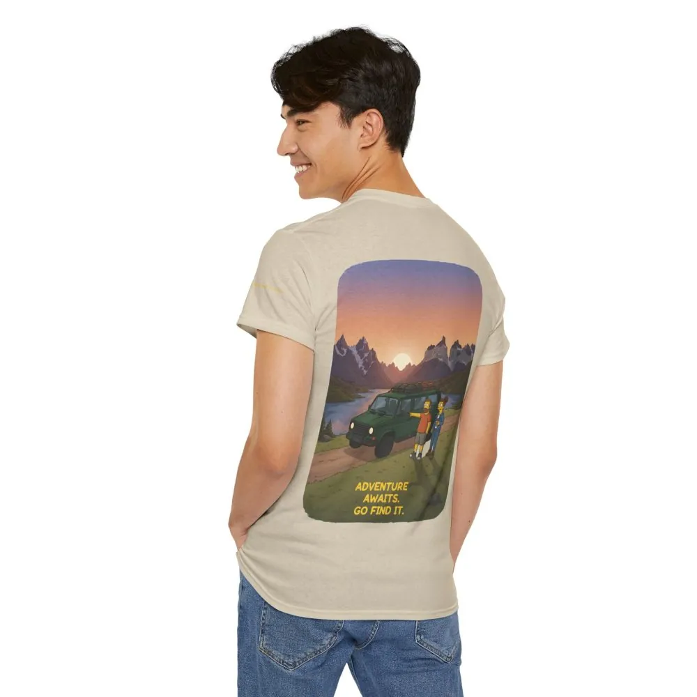 13401323939814654307_2048.jpeg Unisex Heavy Cotton Tee — "Adventure Awaits-Go Find It" Design Sitcom-Line