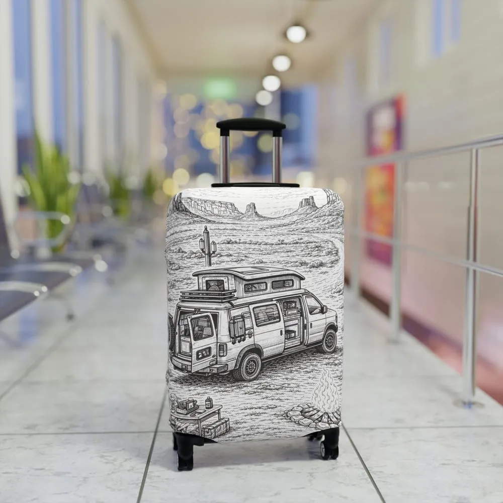 13408401735605344734_2048.jpeg Luggage Cover — Adventure Camper Sketch Travel Suitcase