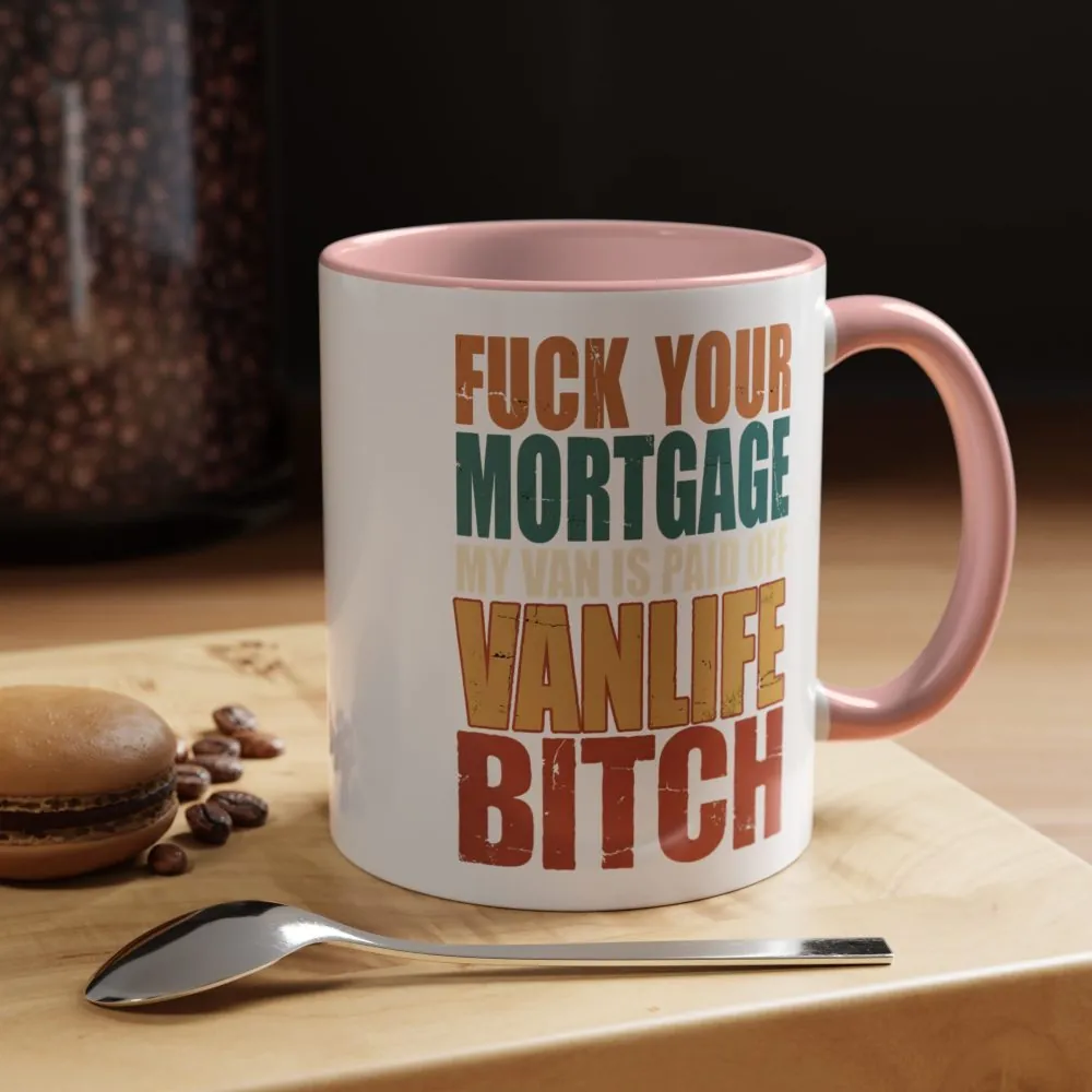 Accent Coffee Mug (11, 15oz) — "Fuck Your Mortgage" Design F**K-Line