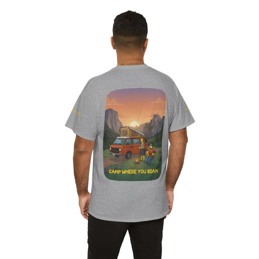 Unisex Heavy Cotton Tee — "Camp Where You Roam" Design Sitcom-Line