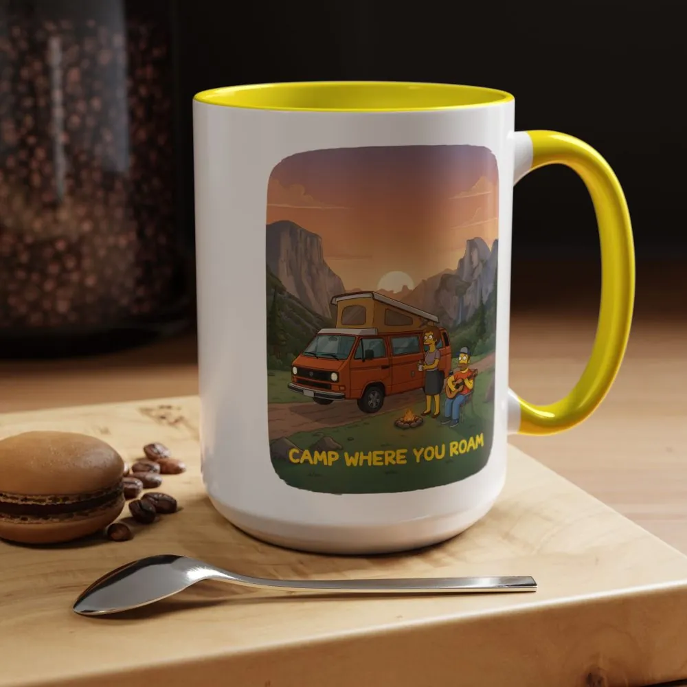 13425003703610548910_2048.jpeg Accent Coffee Mug (11, 15oz) — "Camp Where You Roam" Design Sitcom-Line