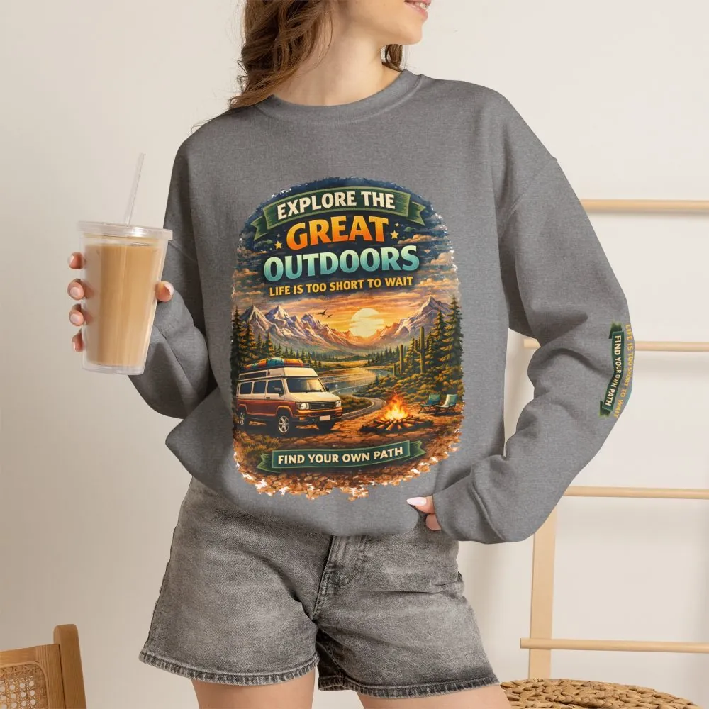 13427862694564766919_2048.jpeg Unisex Heavy Blend™ Crewneck Sweatshirt — "Explore The Great Outdoors" Design Scenic-Line