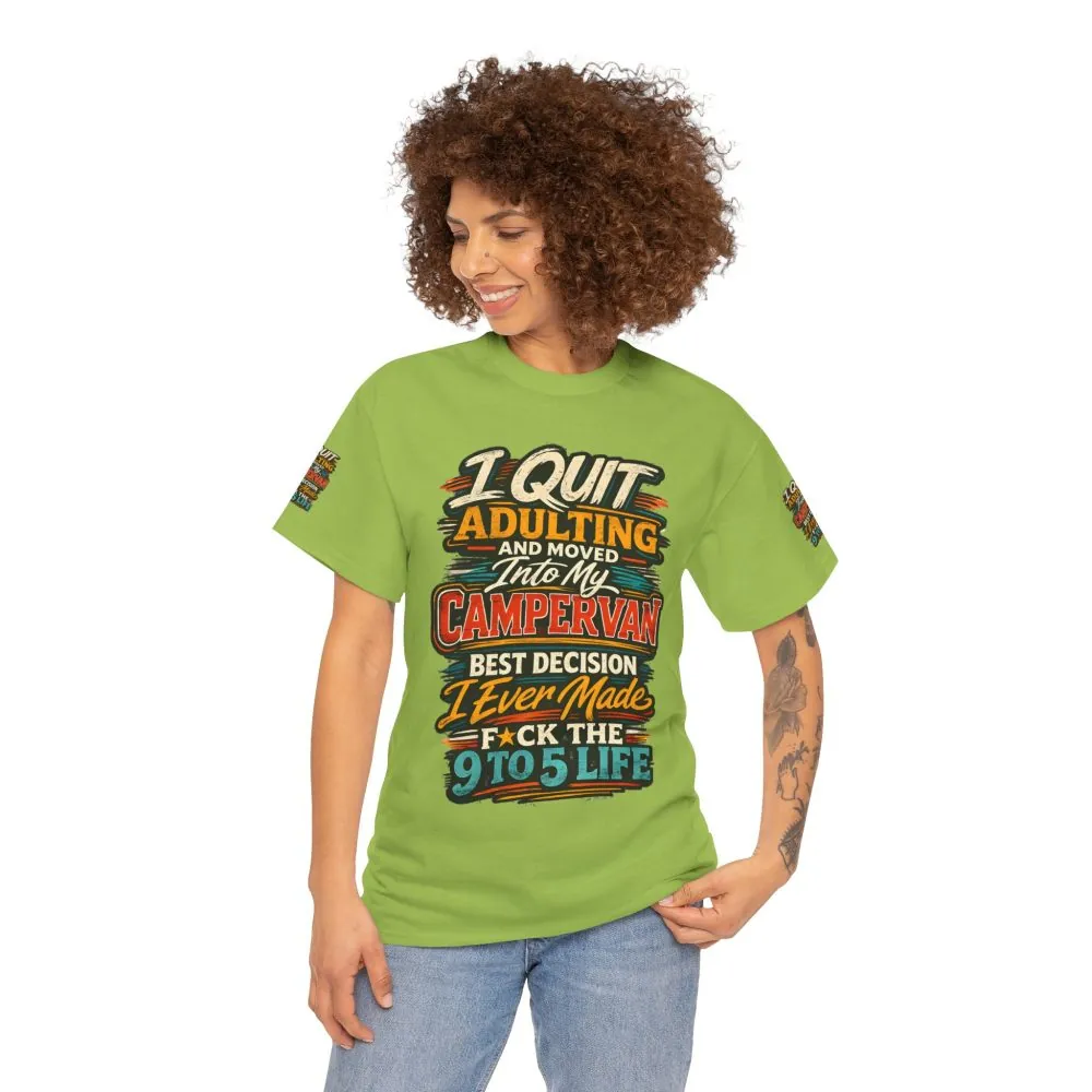 Unisex Heavy Cotton Tee — "I Quit Adulting" Design F**K-Line