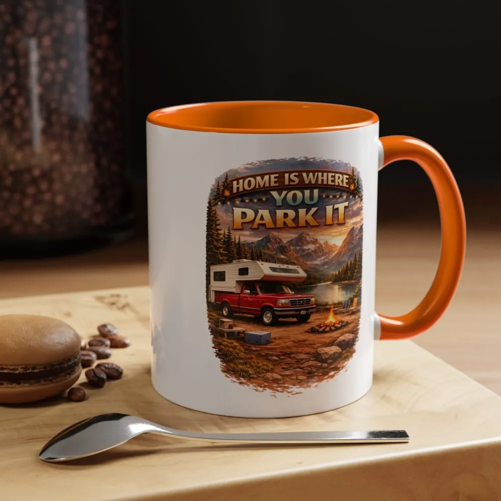 13435353783862863167_2048.jpeg Accent Coffee Mug (11, 15oz) — "Home Is Where You Park It" Design Scenic-Line