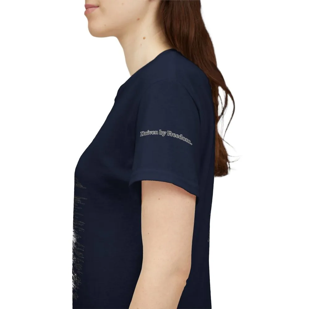 13438458264667668975_2048.jpeg Unisex Heavy Cotton Tee — ""Driven By Freedom" Design Minimal-Line