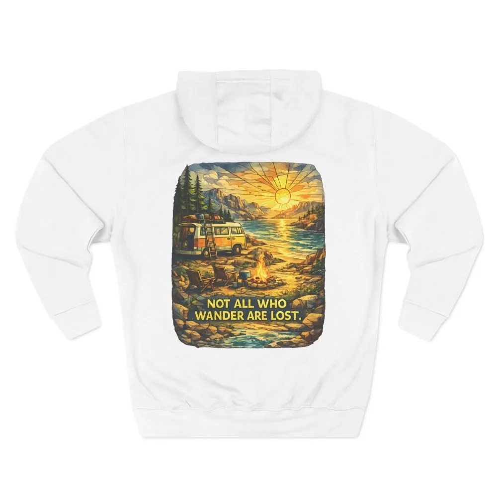 13441271550432937610_2048.jpeg Three-Panel Fleece Hoodie - "Not All Who Wander Are Lost" Design Cubic-Line