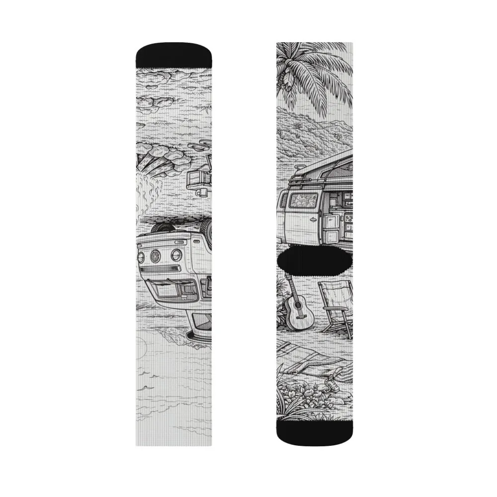 13443598538680729523_2048.jpeg Sublimation Socks — Retro Camper Roadtrip Crew Socks