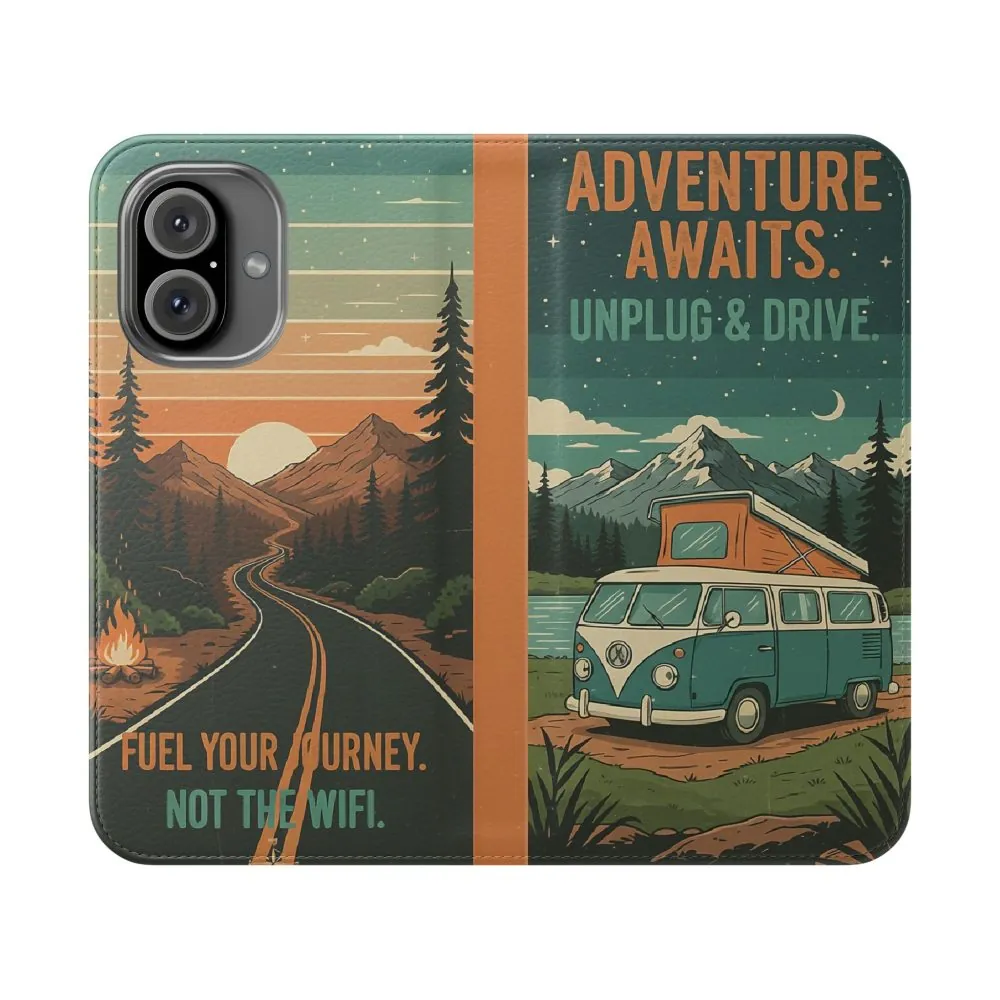 13448766189746674025_2048.jpeg Flip Phone Case — "Adventure Awaits Unplug & Drive" Wallet Case