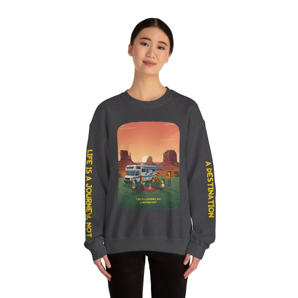 13455752512370094174_2048.jpeg Unisex Heavy Blend™ Crewneck Sweatshirt — "Life Is A Journey-Not A Destination" Design Sitcom-Line