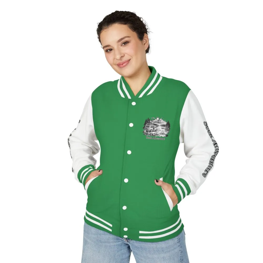 13461078744552555208_2048.jpeg Unisex Heavyweight Letterman Jacket — "Seek Adventure" Travel Varsity Coat