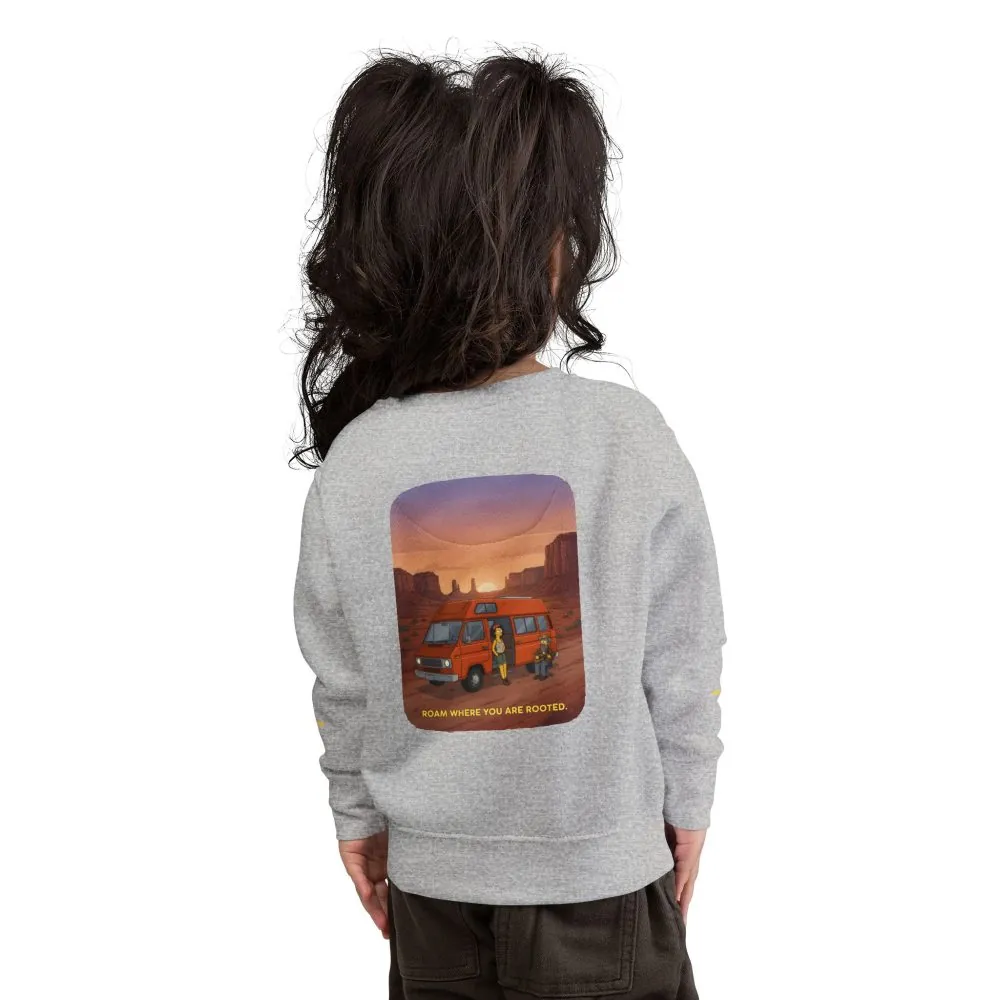 13468616810368624347_2048.jpeg Toddler Sweatshirt - "Roam Where You Are Rooted" (Design Sitcom-Line)