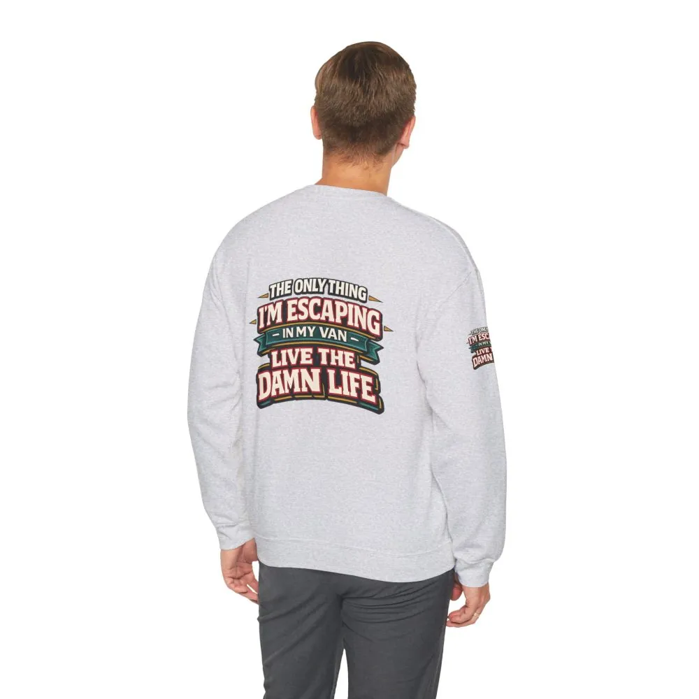 Unisex Heavy Blend™ Crewneck Sweatshirt — "The Only Thing I´m Escaping" Design F**K-Line