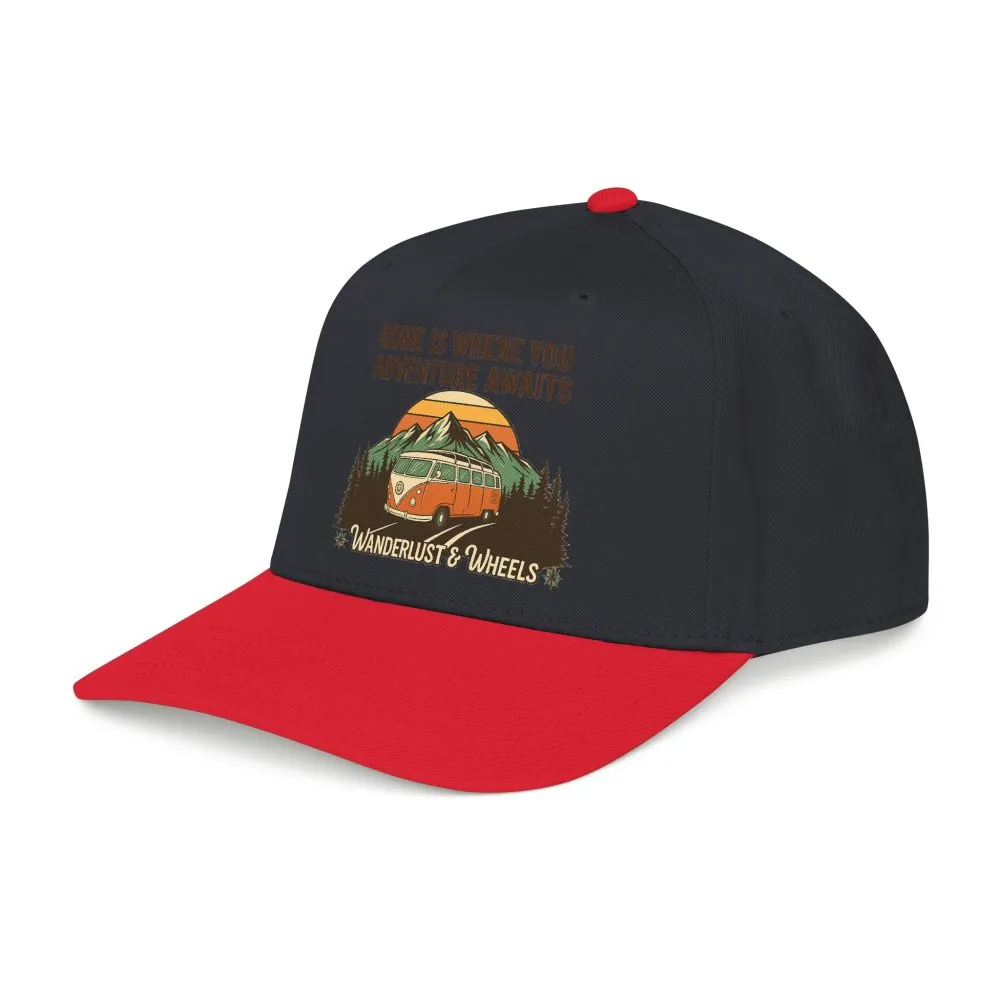 Baseball Cap - "Home Is Where You Adventure Awaits" Mid Profile Baseball Cap