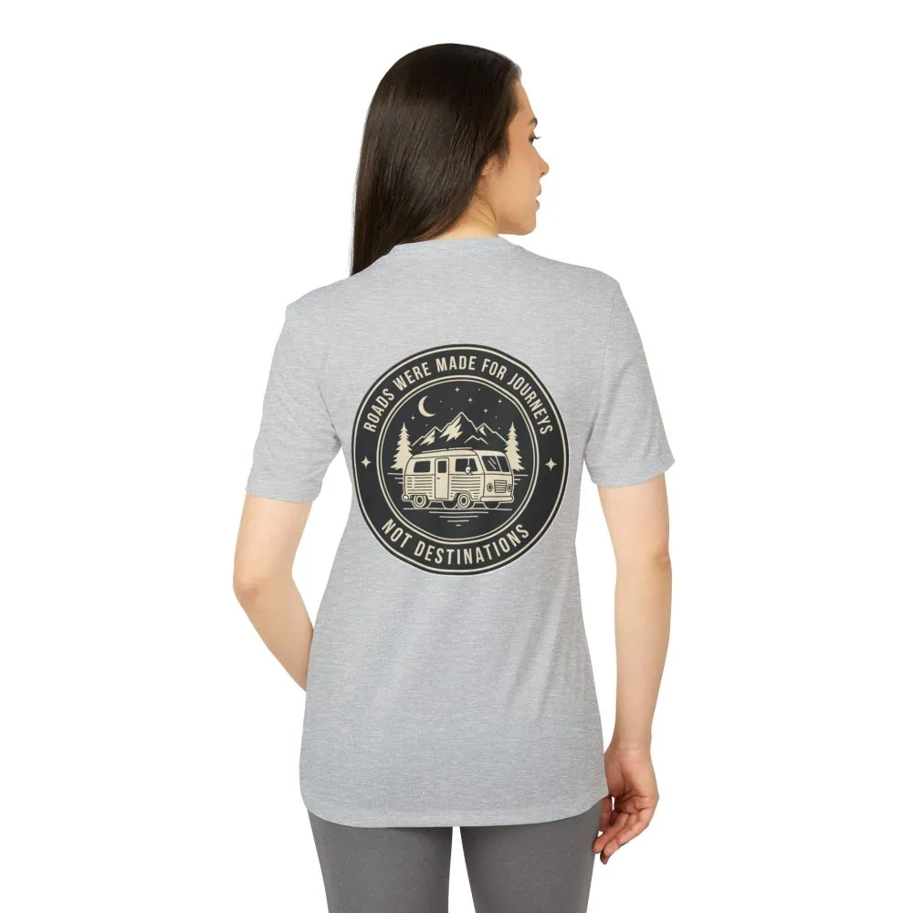 13492646955351165832_2048.jpeg T-Shirt(Adidas) — 'ROAD WHERE MADE FOR JOURNEYS-NOT DESTINATIONS' (Only Back printed) Brand Adidas