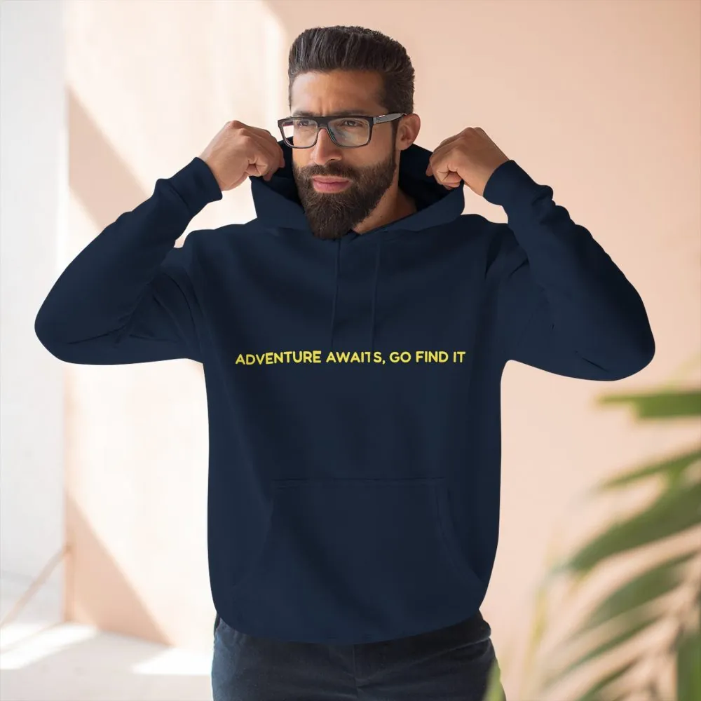 1350489279808335770_2048.jpeg Three-Panel Fleece Hoodie - "Adventure Awaits-Go Find It"" Design Sitcom-Line