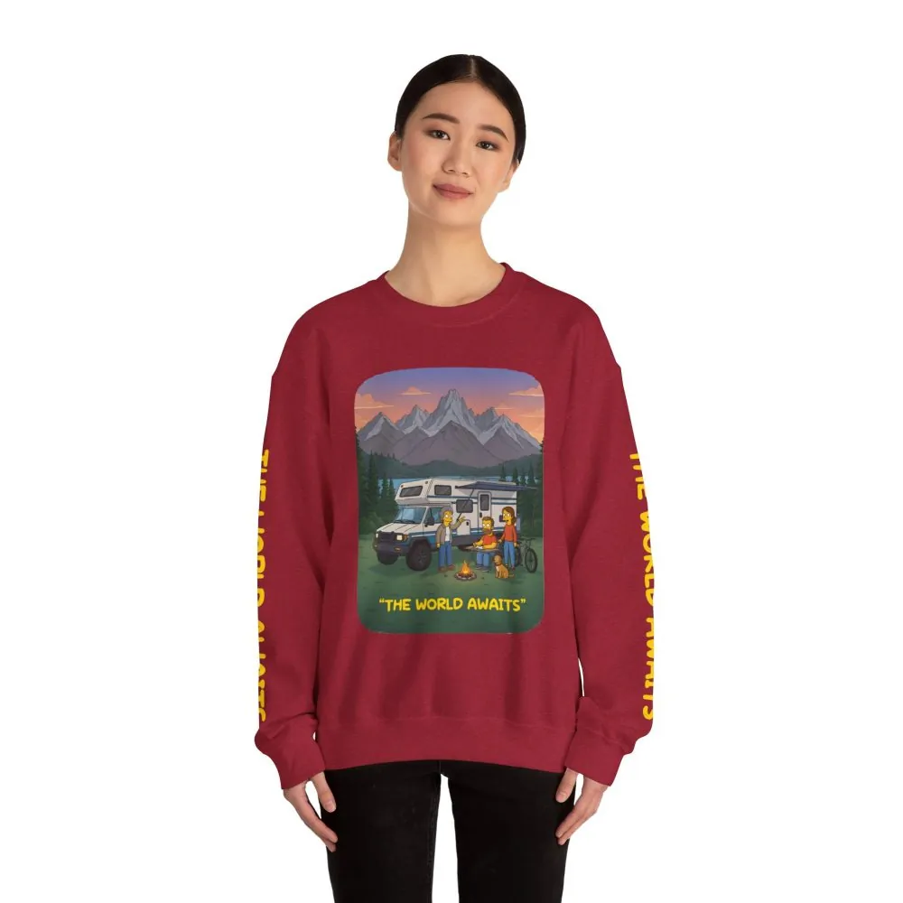 13505039692789063298_2048.jpeg Unisex Heavy Blend™ Crewneck Sweatshirt — "The World Awaits" Design Sitcom-Line