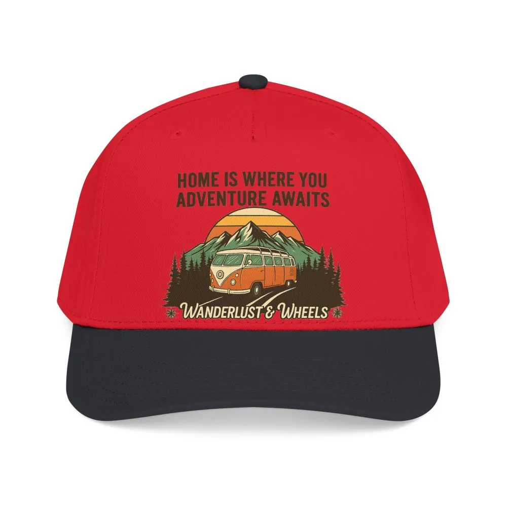 Baseball Cap - "Home Is Where You Adventure Awaits" Mid Profile Baseball Cap