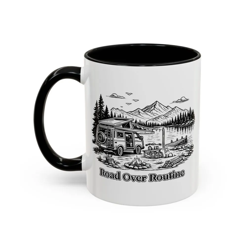 13508614592556376749_2048.jpeg Accent Coffee Mug (11, 15oz) — "Road Over Routine" Design Minimal-Line