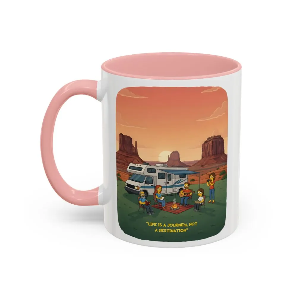 Accent Coffee Mug (11, 15oz) — "Life Is A Journey-Not A Destination" Design Sitcom-Line