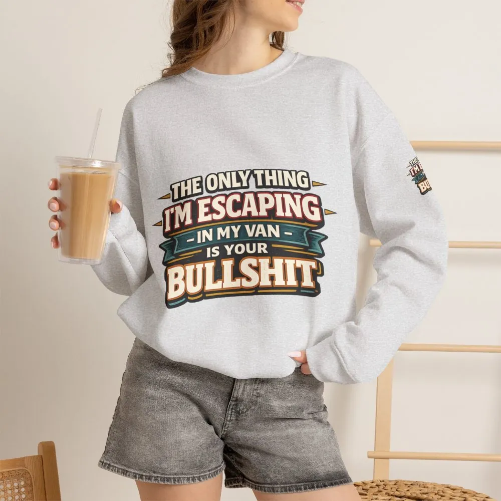 Unisex Heavy Blend™ Crewneck Sweatshirt — "The Only Thing I´m Escaping" Design F**K-Line