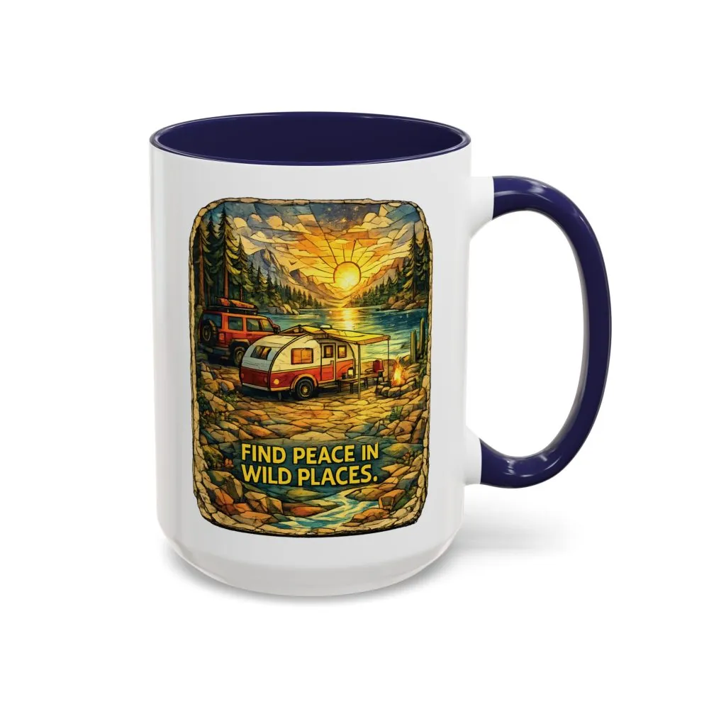 13549790538176124291_2048.jpeg Accent Coffee Mug (11, 15oz) — "Find Peace In Wild Places" Design Cubic-Line