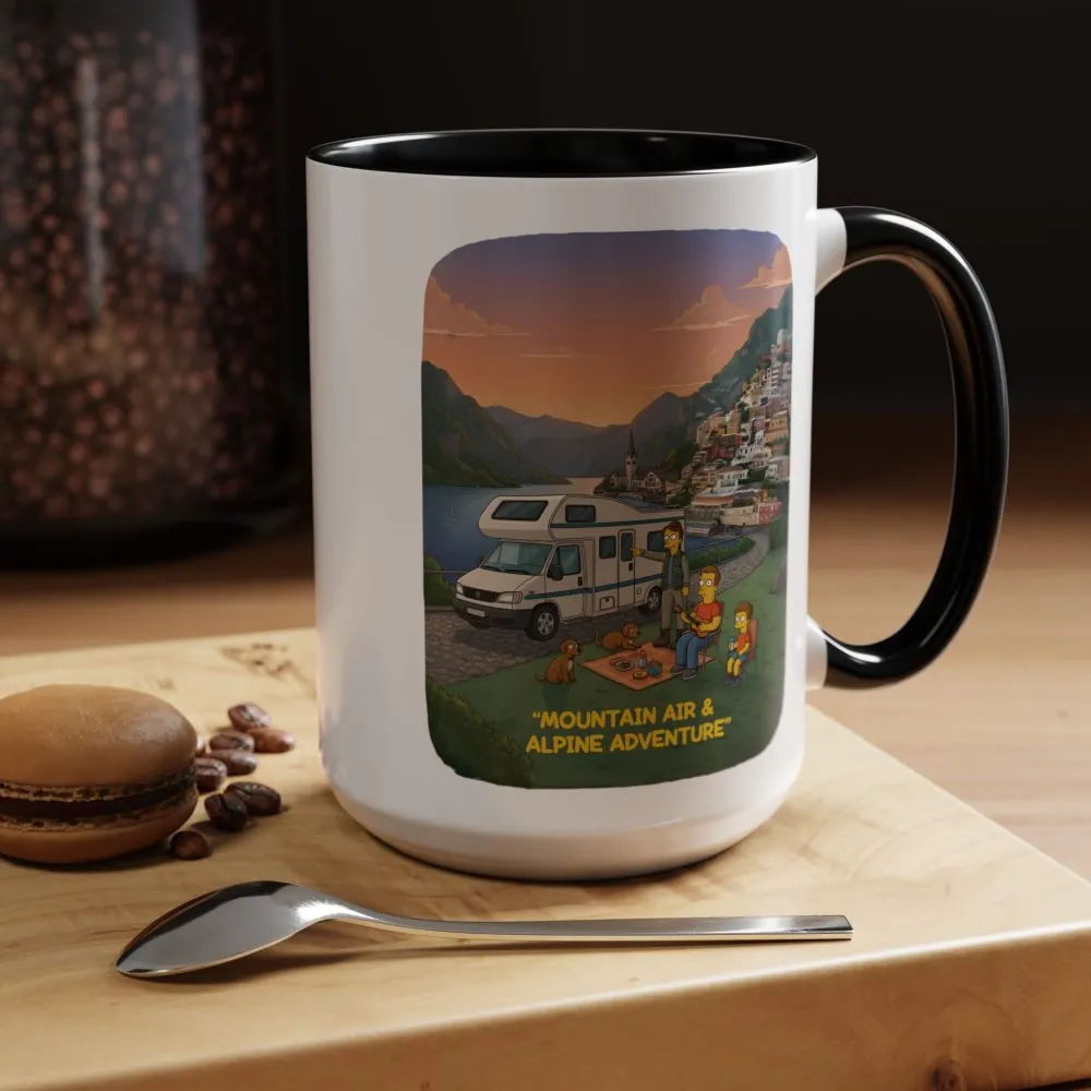Accent Coffee Mug (11, 15oz) — "Mountain Air-Alpine Adventure" Design Sitcom-Line
