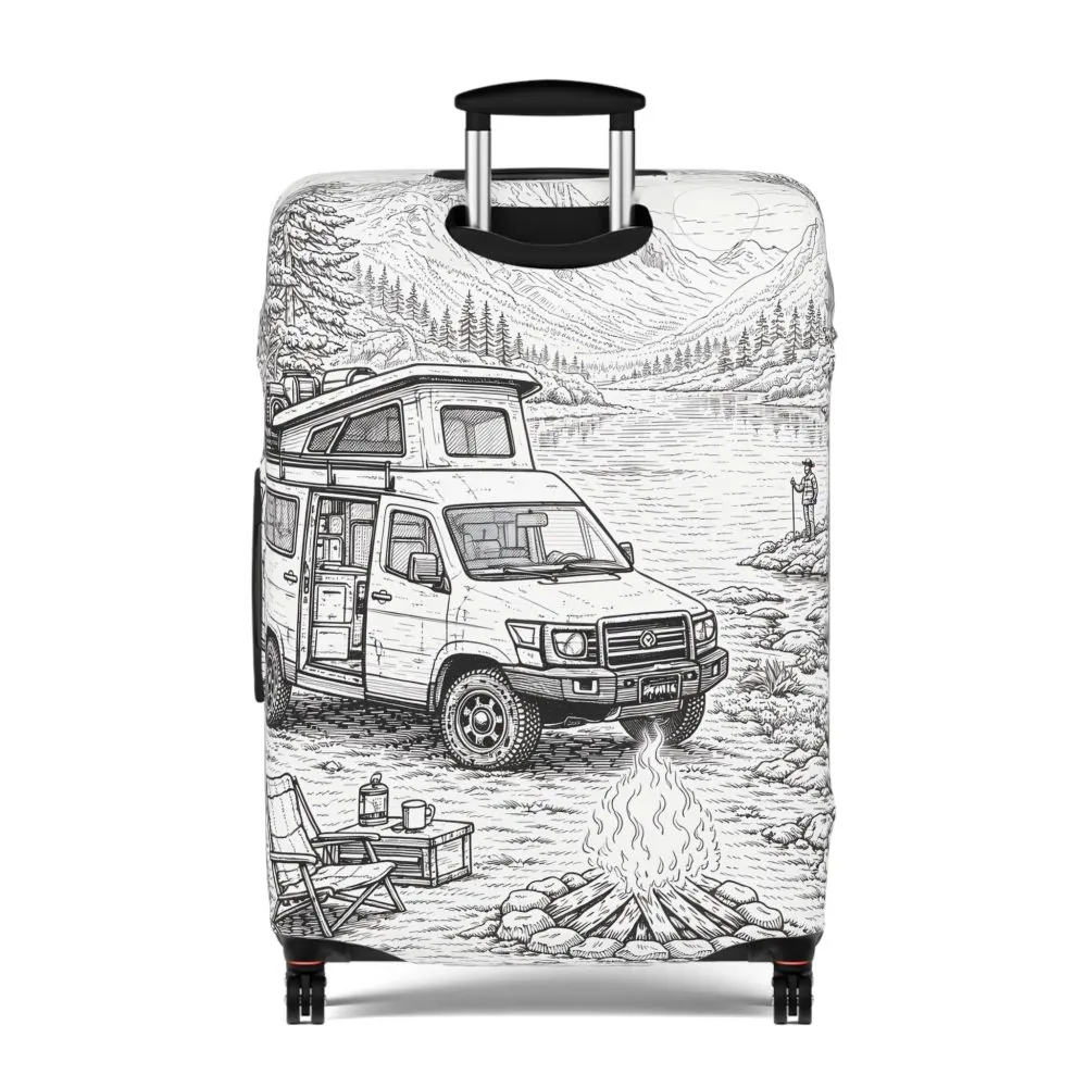 13560736037852939451_2048.jpeg Luggage Cover — Adventure Camper Sketch Travel Suitcase