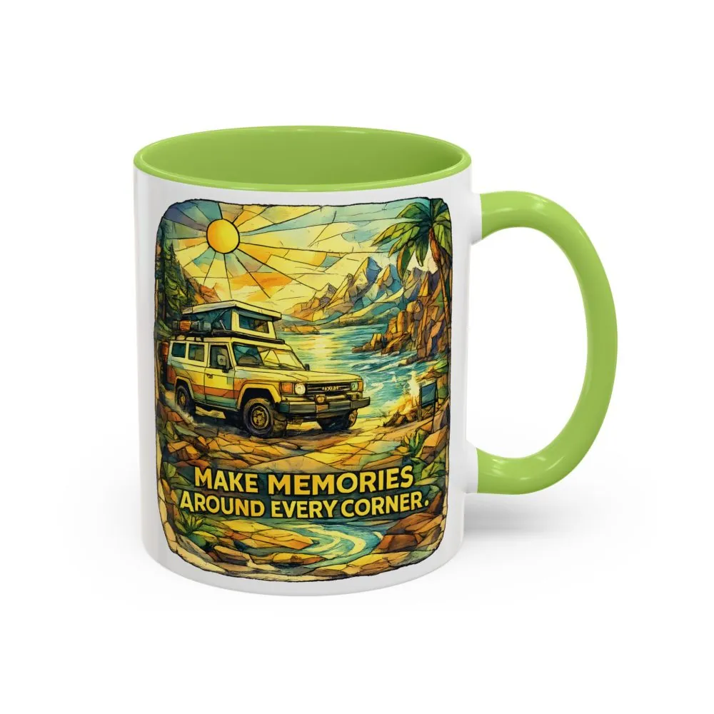 13560843111012478073_2048.jpeg Accent Coffee Mug (11, 15oz) — "Make Memories Around Every Corner" Design Cubic-Line