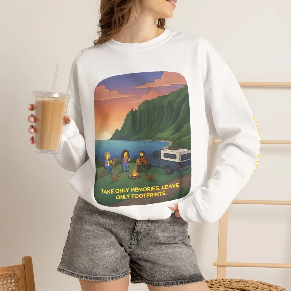 13563188670908067964_2048.jpeg Unisex Heavy Blend™ Crewneck Sweatshirt — "Take Only Memories-Leave Only Footprints" Design Sitcom-Line