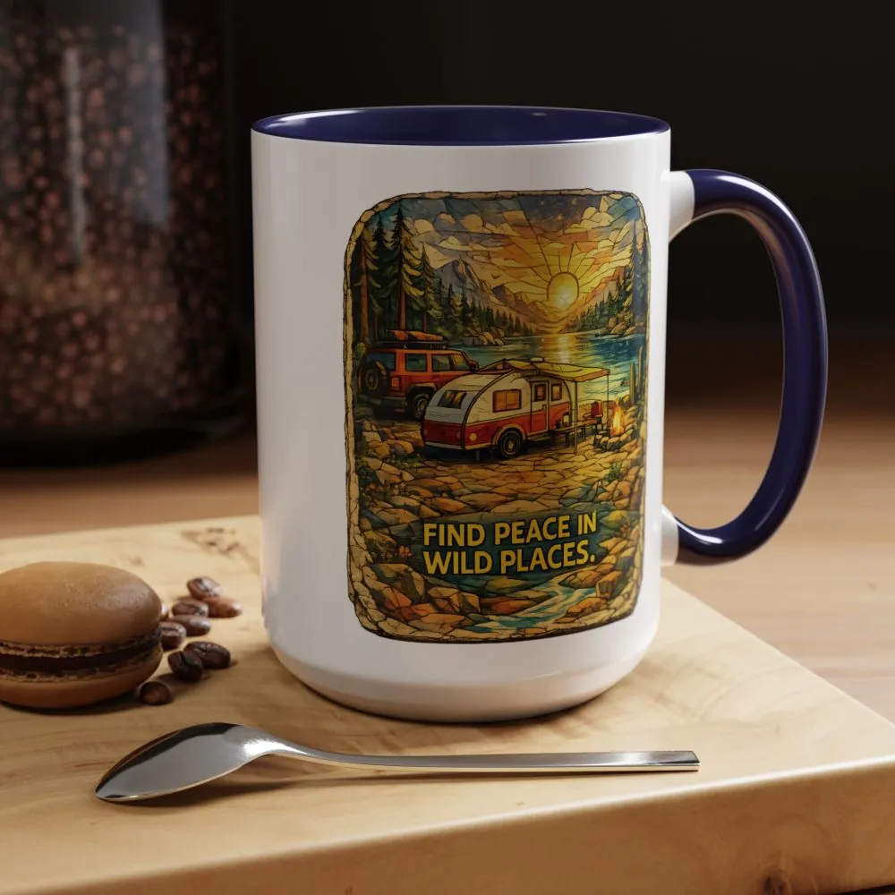 13577114324888353604_2048.jpeg Accent Coffee Mug (11, 15oz) — "Find Peace In Wild Places" Design Cubic-Line