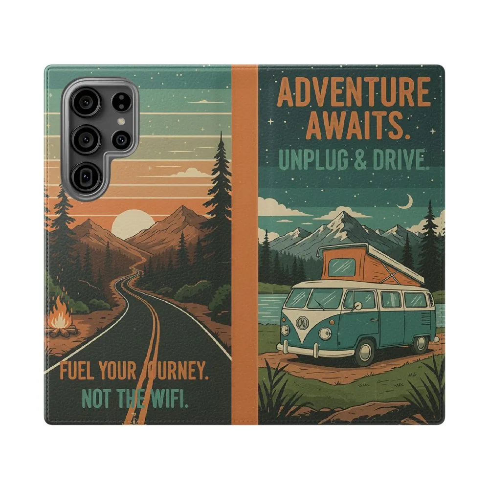 13594328866441674983_2048.jpeg Flip Phone Case — "Adventure Awaits Unplug & Drive" Wallet Case