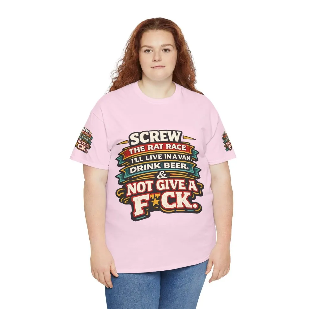 1361533392368505601_2048.jpeg Unisex Heavy Cotton Tee — "Screw The Rat Race" Design F**K-Line