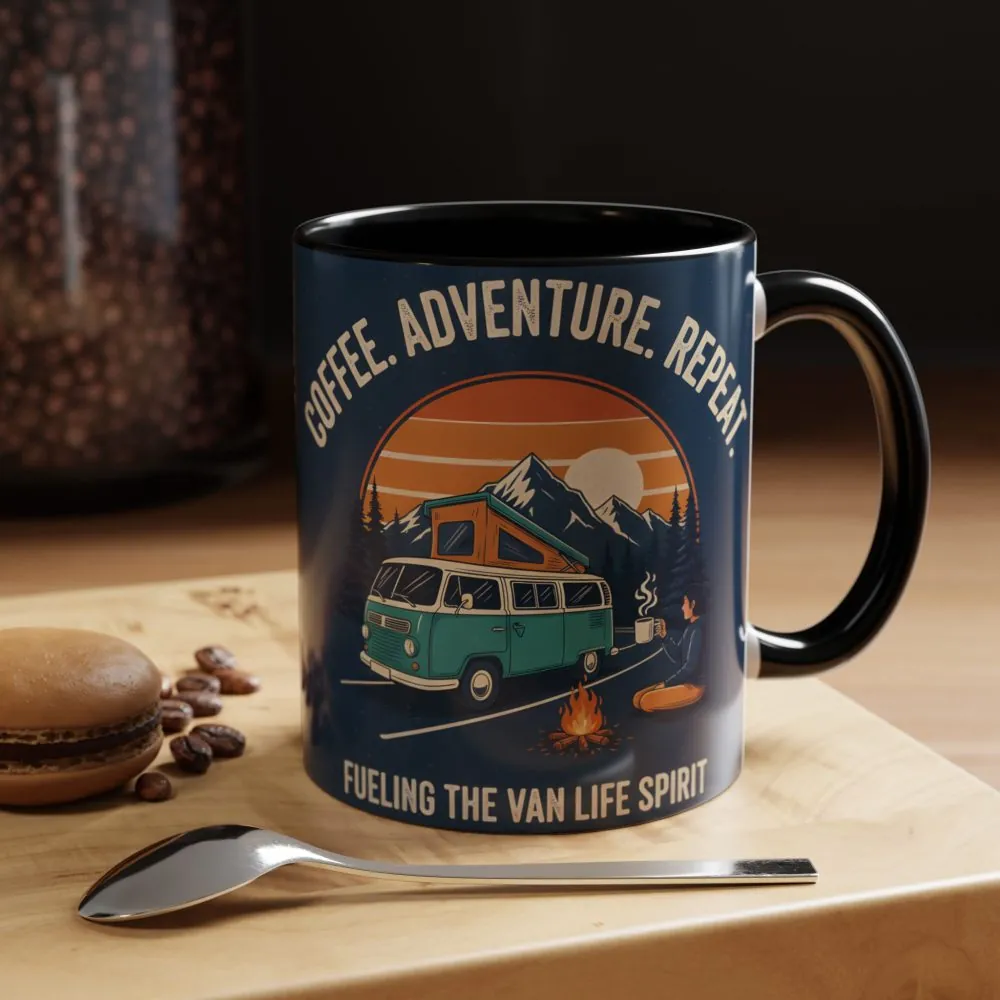 13624489829580004329_2048.jpeg Accent Coffee Mug (11, 15oz) - "Coffee. Adventure. Repeat."